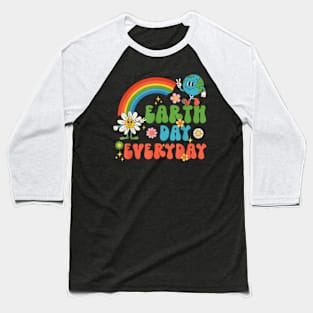 Earth Day Everyday Rainbow Hippie Groovy Save Planet Earth Baseball T-Shirt